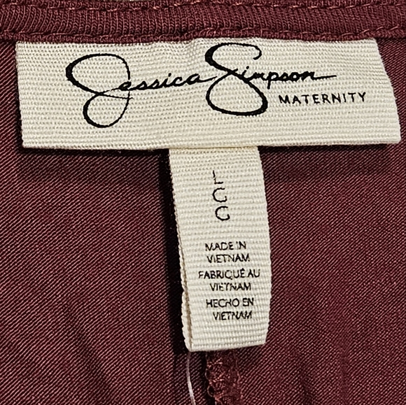 Jessica Simpson Maternity Jumpsuit Red Short Sleeeve Women's Large - Picture 5 of 6